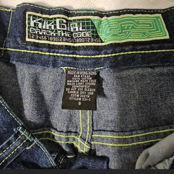Kik Wear Kik Girl Crack The code y2k super wideleg skater jeans - Picture 7 of 12